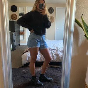 Cropped mock neck sweatshirt